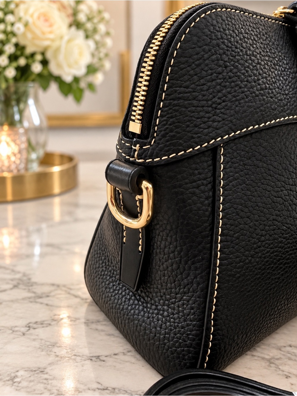 NWOT, Dooney & Bourke Black Pebbled Leather Cameron Crossbody & Matching Wallet - Picture 3 of 14